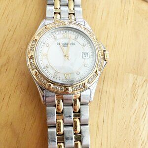 RAYMOND WEIL GENEVE SWISS MADE TANGO DIAMOND BEZEL 2-TONE WOMEN'S WRISTWATCH 17